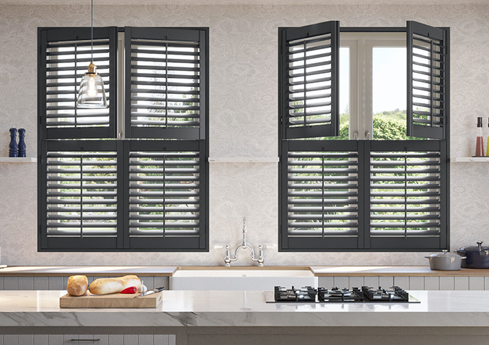 Kensington, Shadow Grey - Tier on Tier Plantation Shutter - Image 3